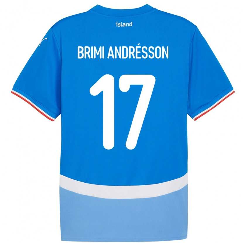 Danxen Hombre Camiseta Islandia Björgvin Brimi Andrésson #17 Azul 1ª Equipación 24-26 La Camisa