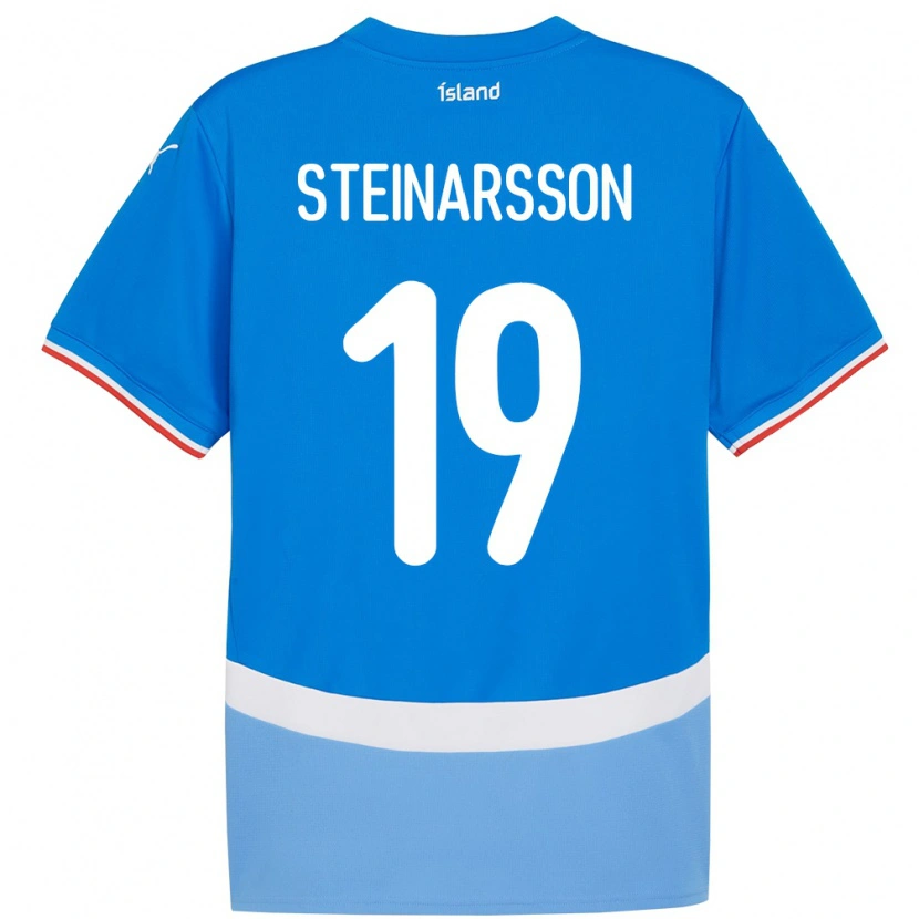 Danxen Hombre Camiseta Islandia Ásgeir Steinn Steinarsson #19 Azul 1ª Equipación 24-26 La Camisa