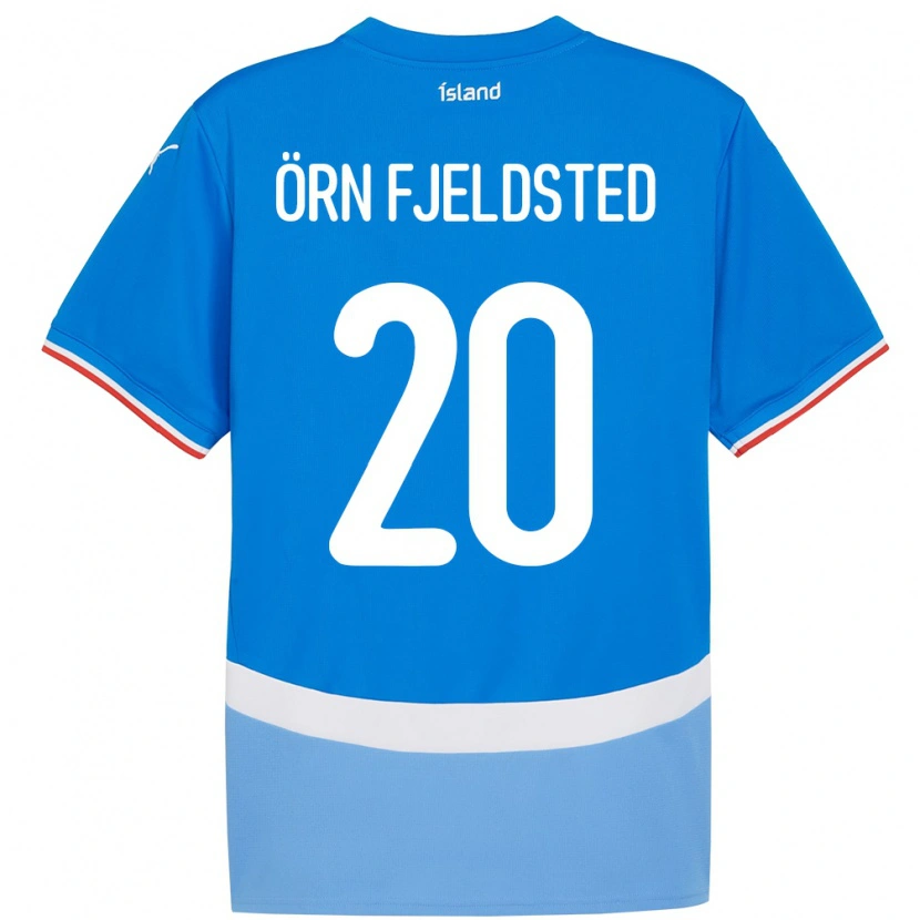 Danxen Hombre Camiseta Islandia Dagur Örn Fjeldsted #20 Azul 1ª Equipación 24-26 La Camisa