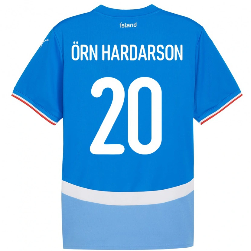 Danxen Hombre Camiseta Islandia Sesar Örn Hardarson #20 Azul 1ª Equipación 24-26 La Camisa