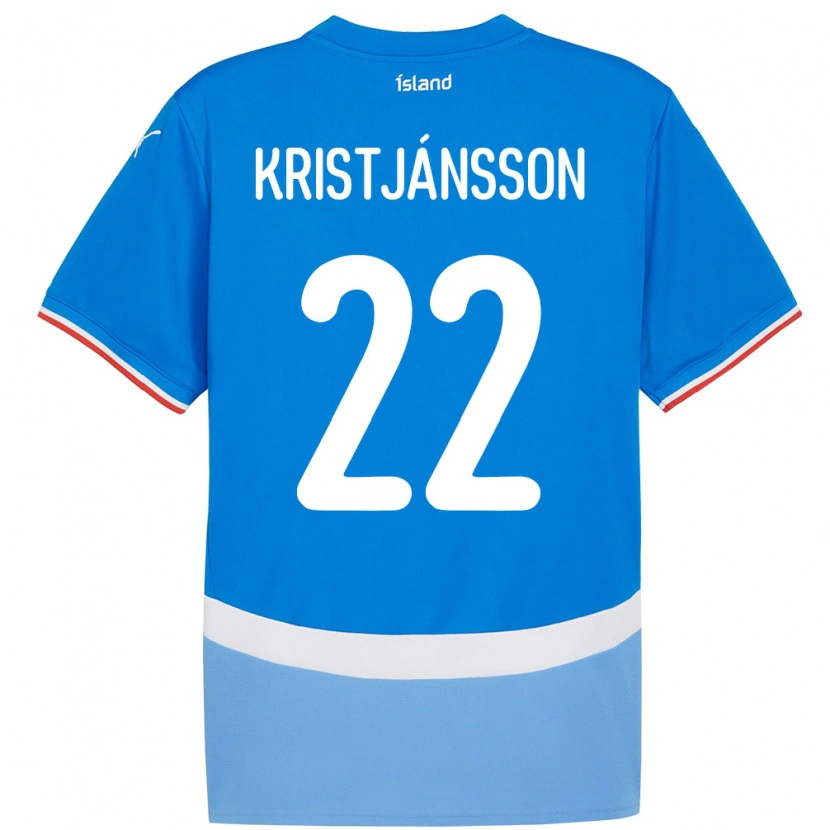Danxen Hombre Camiseta Islandia Daníel Freyr Kristjánsson #22 Azul 1ª Equipación 24-26 La Camisa