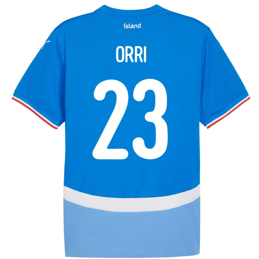 Danxen Hombre Camiseta Islandia Ágúst Orri Thorsteinsson #23 Azul 1ª Equipación 24-26 La Camisa