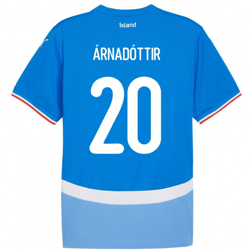 Danxen Hombre Camiseta Islandia Guðný Árnadóttir #20 Azul 1ª Equipación 24-26 La Camisa