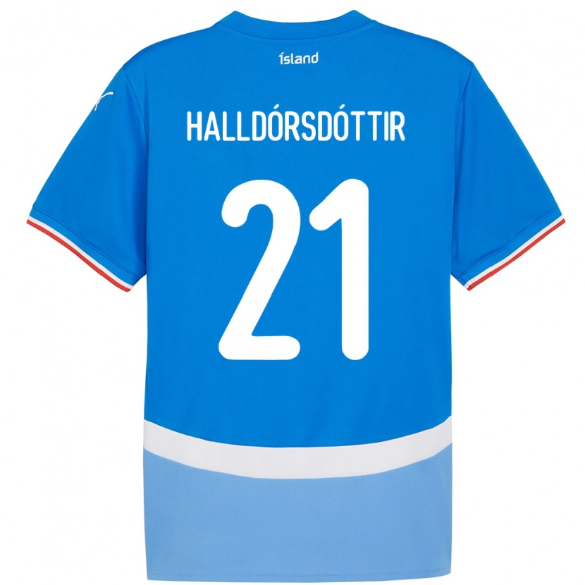 Danxen Hombre Camiseta Islandia Hafrún Rakel Halldórsdóttir #21 Azul 1ª Equipación 24-26 La Camisa