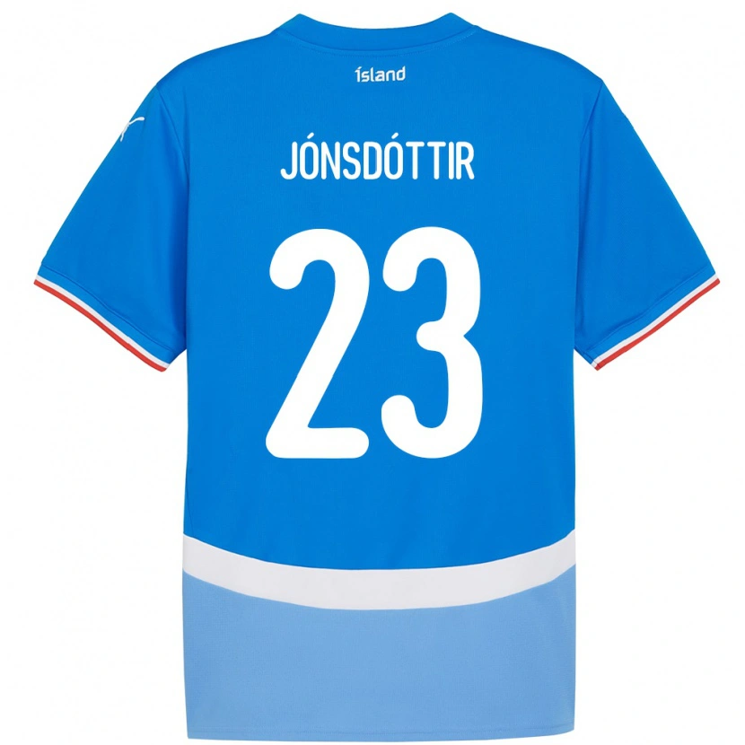 Danxen Hombre Camiseta Islandia Sveindís Jane Jónsdóttir #23 Azul 1ª Equipación 24-26 La Camisa