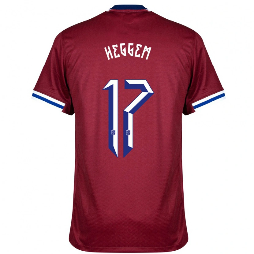 Danxen Hombre Camiseta Noruega Torbjørn Heggem #17 Rojo Azul Blanco 1ª Equipación 24-26 La Camisa