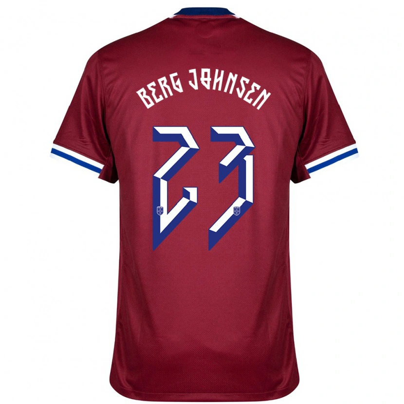 Danxen Hombre Camiseta Noruega Lasse Berg Johnsen #23 Rojo Azul Blanco 1ª Equipación 24-26 La Camisa