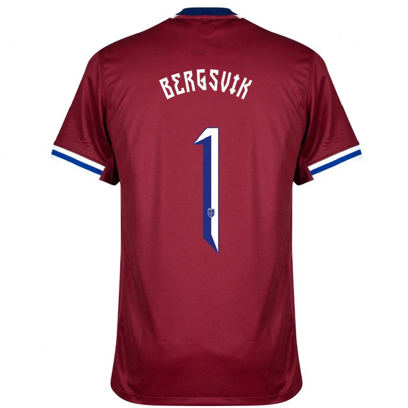 Danxen Hombre Camiseta Noruega Aksel Bergsvik #1 Rojo Azul Blanco 1ª Equipación 24-26 La Camisa