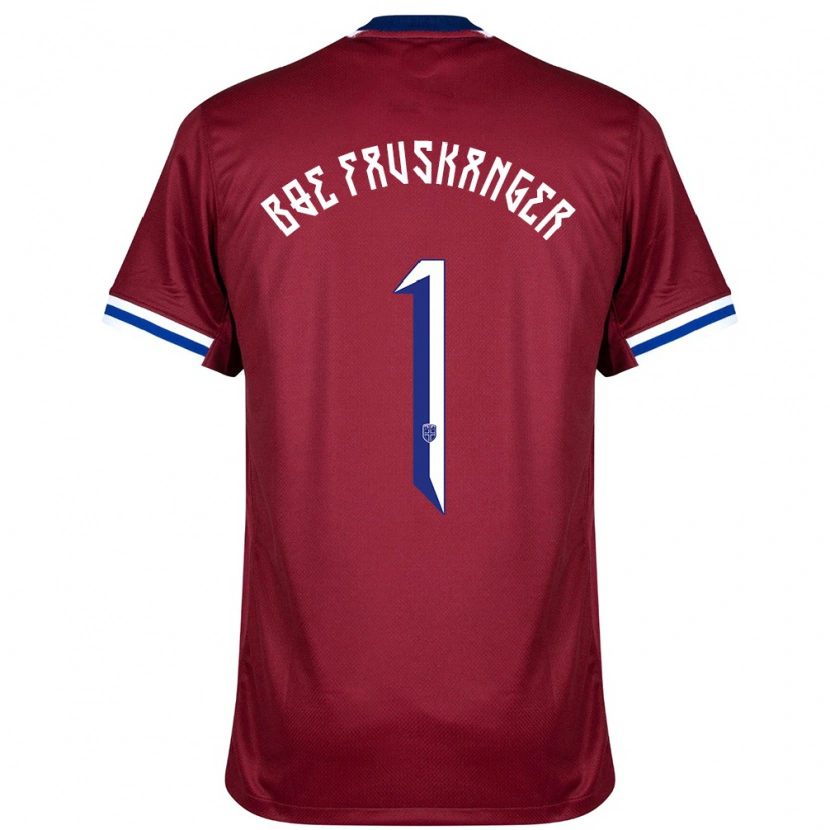 Danxen Hombre Camiseta Noruega Einar Bøe Fauskanger #1 Rojo Azul Blanco 1ª Equipación 24-26 La Camisa