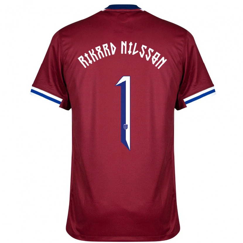 Danxen Hombre Camiseta Noruega Oskar Rikard Nilsson #1 Rojo Azul Blanco 1ª Equipación 24-26 La Camisa