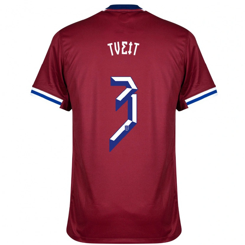 Danxen Hombre Camiseta Noruega Aksel Tveit #3 Rojo Azul Blanco 1ª Equipación 24-26 La Camisa