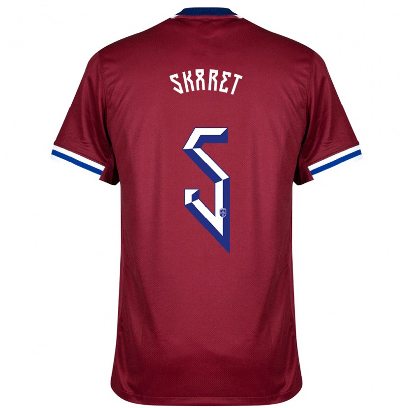 Danxen Hombre Camiseta Noruega Brage Skaret #5 Rojo Azul Blanco 1ª Equipación 24-26 La Camisa