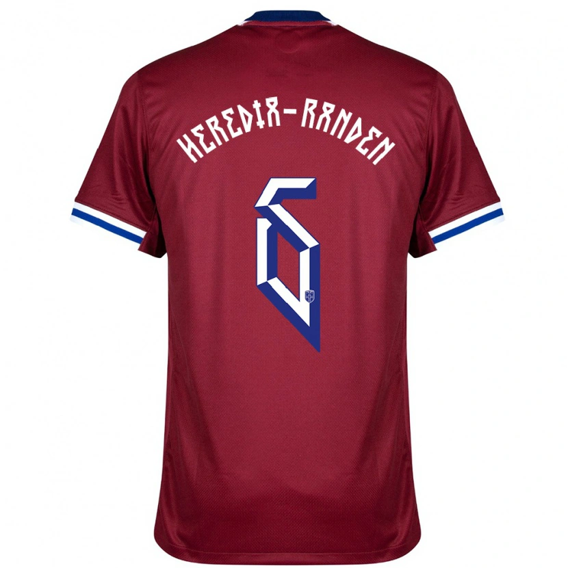 Danxen Hombre Camiseta Noruega Andreas Heredia-Randen #6 Rojo Azul Blanco 1ª Equipación 24-26 La Camisa