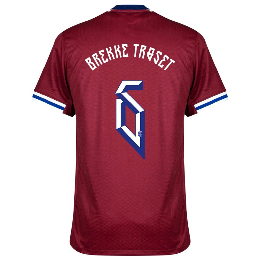 Danxen Hombre Camiseta Noruega Henry Brekke Troset #6 Rojo Azul Blanco 1ª Equipación 24-26 La Camisa