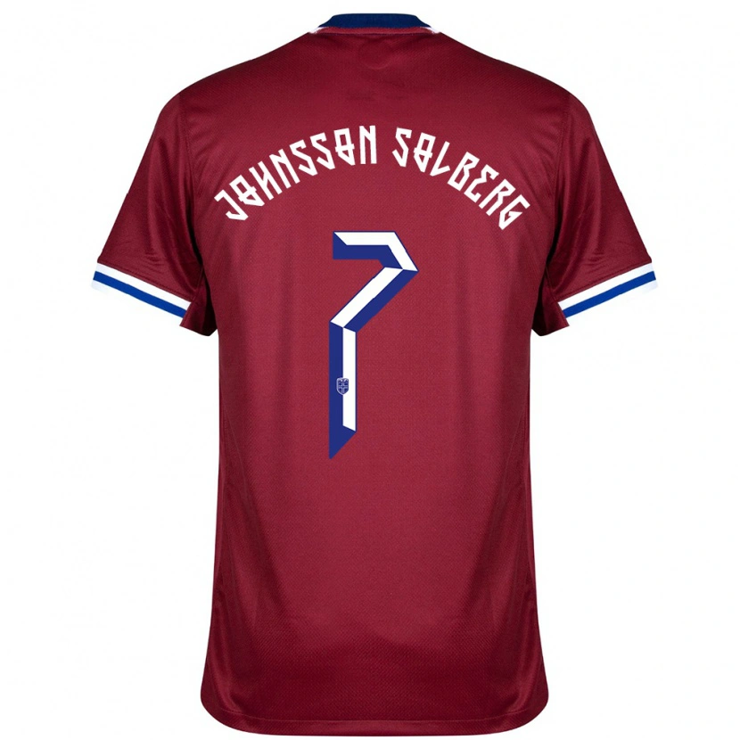 Danxen Hombre Camiseta Noruega Elias Johnsson Solberg #7 Rojo Azul Blanco 1ª Equipación 24-26 La Camisa