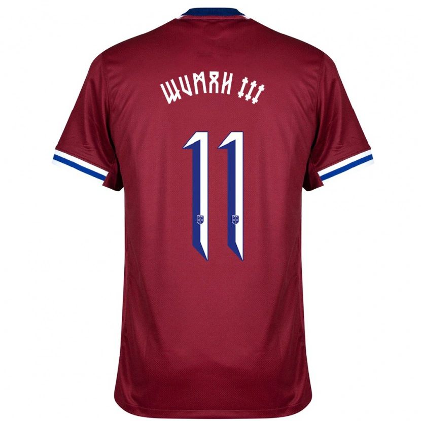 Danxen Hombre Camiseta Noruega Edward Wumah Iii #11 Rojo Azul Blanco 1ª Equipación 24-26 La Camisa