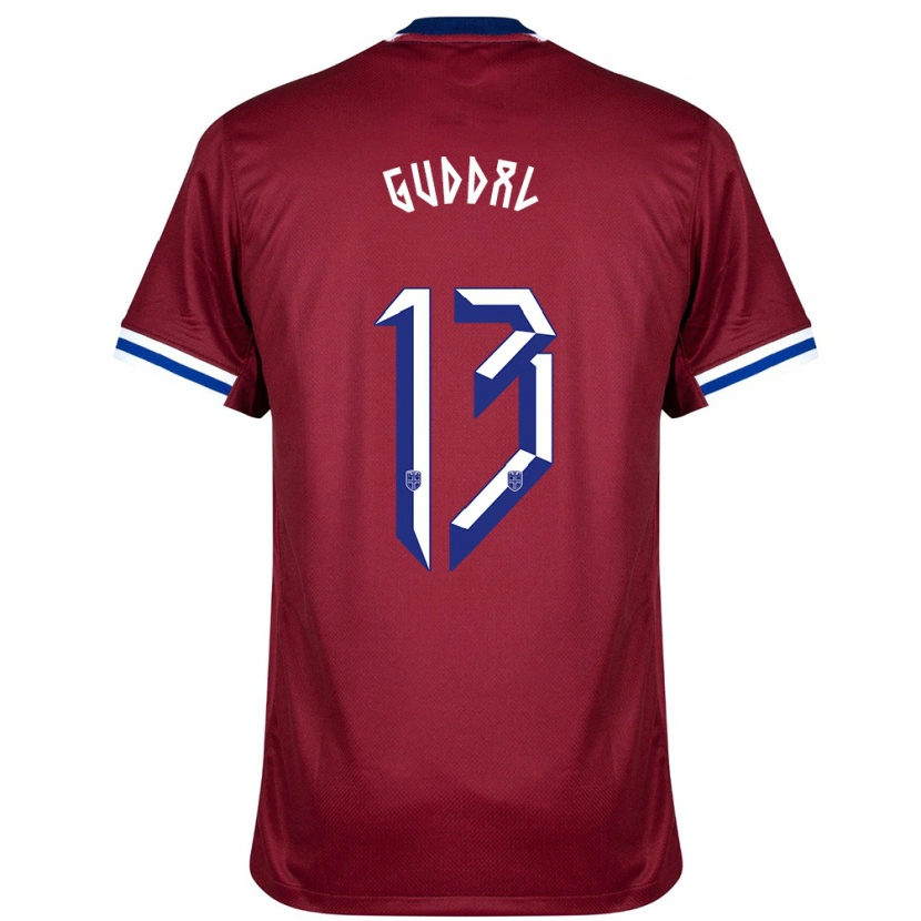 Danxen Hombre Camiseta Noruega Tobias Guddal #13 Rojo Azul Blanco 1ª Equipación 24-26 La Camisa