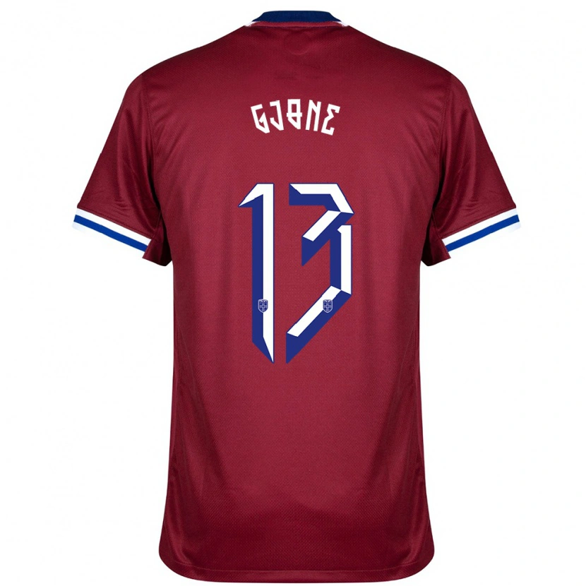 Danxen Hombre Camiseta Noruega Martin Gjone #13 Rojo Azul Blanco 1ª Equipación 24-26 La Camisa