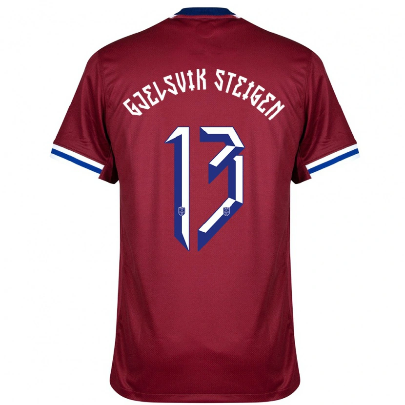 Danxen Hombre Camiseta Noruega Rasmus Gjelsvik Steigen #13 Rojo Azul Blanco 1ª Equipación 24-26 La Camisa