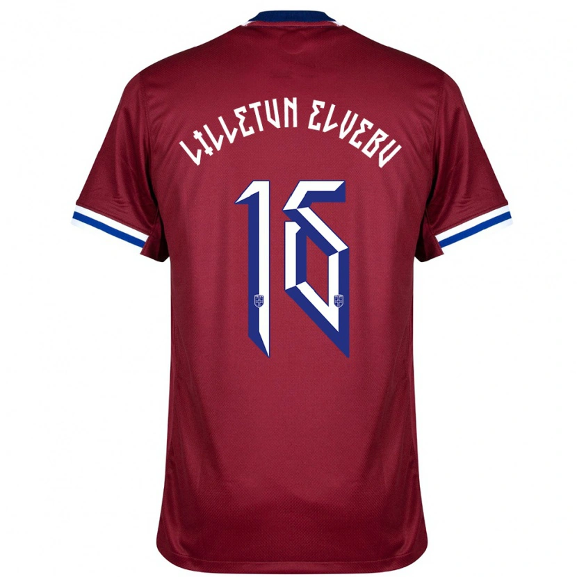 Danxen Hombre Camiseta Noruega Aleksander Lilletun Elvebu #16 Rojo Azul Blanco 1ª Equipación 24-26 La Camisa