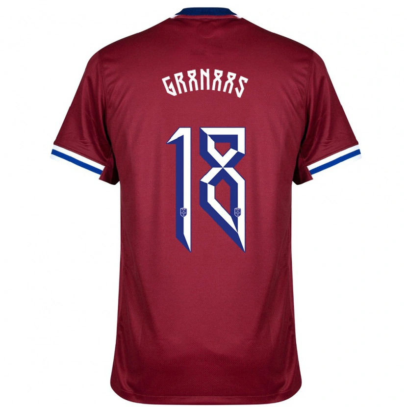 Danxen Hombre Camiseta Noruega Sondre Granaas #18 Rojo Azul Blanco 1ª Equipación 24-26 La Camisa