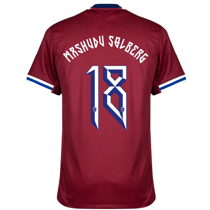 Danxen Hombre Camiseta Noruega Mathias Mashudu Solberg #18 Rojo Azul Blanco 1ª Equipación 24-26 La Camisa