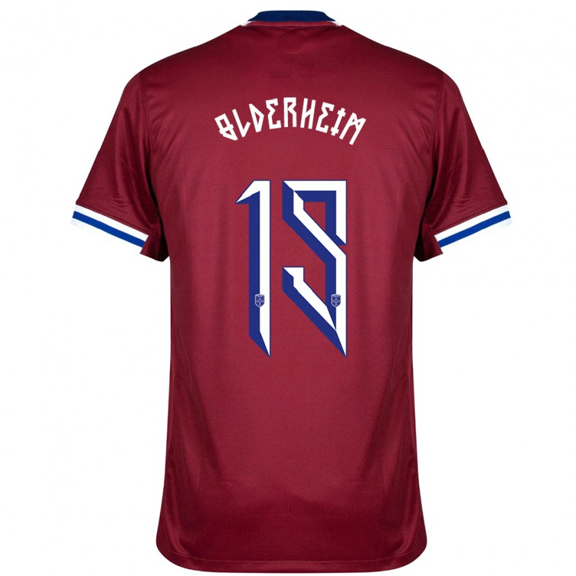 Danxen Hombre Camiseta Noruega Sebastian Olderheim #19 Rojo Azul Blanco 1ª Equipación 24-26 La Camisa