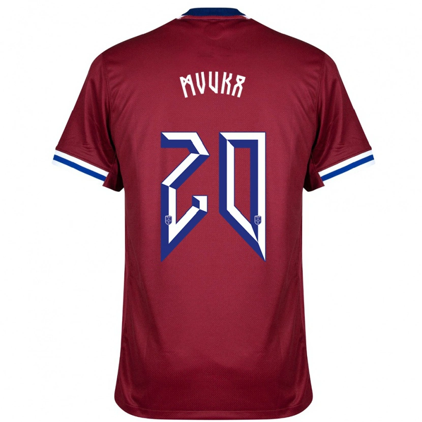 Danxen Hombre Camiseta Noruega Joel Mvuka #20 Rojo Azul Blanco 1ª Equipación 24-26 La Camisa