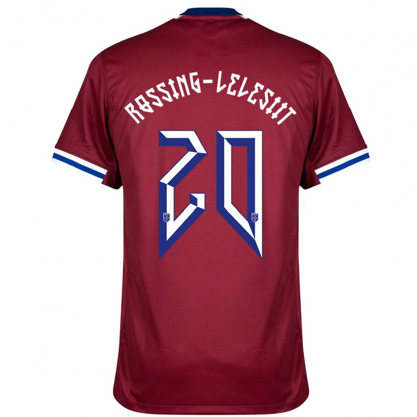 Danxen Hombre Camiseta Noruega Alexander Røssing-Lelesiit #20 Rojo Azul Blanco 1ª Equipación 24-26 La Camisa