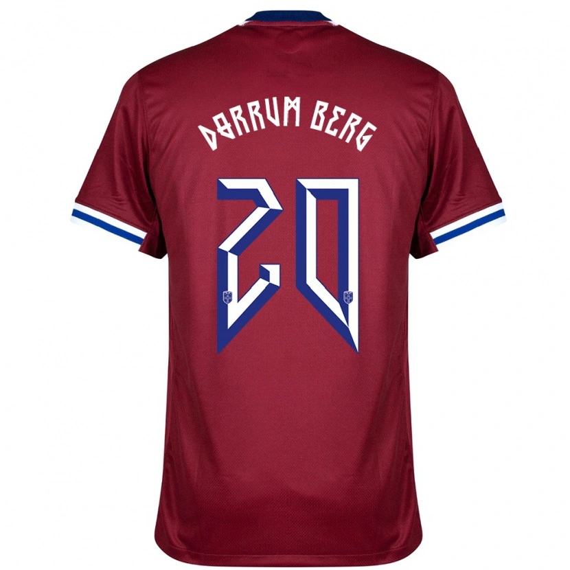 Danxen Hombre Camiseta Noruega Fredrik Dørrum Berg #20 Rojo Azul Blanco 1ª Equipación 24-26 La Camisa