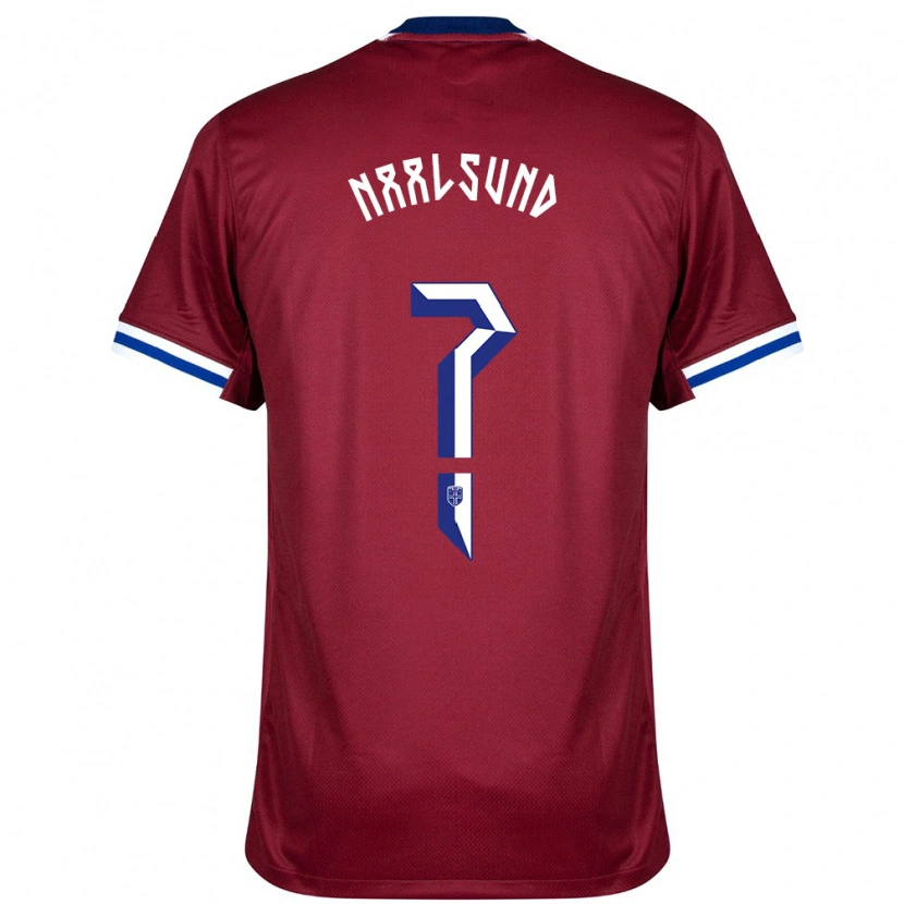 Danxen Hombre Camiseta Noruega Lisa Naalsund #0 Rojo Azul Blanco 1ª Equipación 24-26 La Camisa