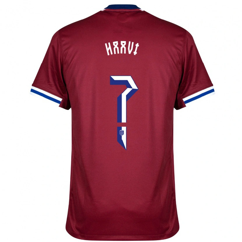 Danxen Hombre Camiseta Noruega Emilie Haavi #0 Rojo Azul Blanco 1ª Equipación 24-26 La Camisa