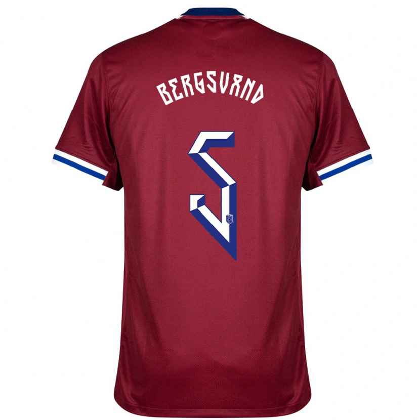 Danxen Hombre Camiseta Noruega Guro Bergsvand #5 Rojo Azul Blanco 1ª Equipación 24-26 La Camisa