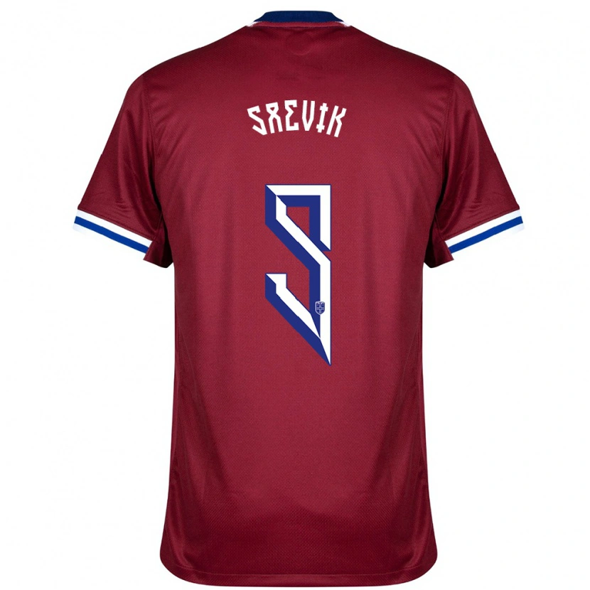 Danxen Hombre Camiseta Noruega Karina Sævik #9 Rojo Azul Blanco 1ª Equipación 24-26 La Camisa