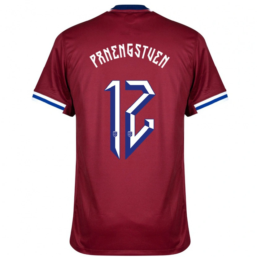 Danxen Hombre Camiseta Noruega Selma Panengstuen #12 Rojo Azul Blanco 1ª Equipación 24-26 La Camisa