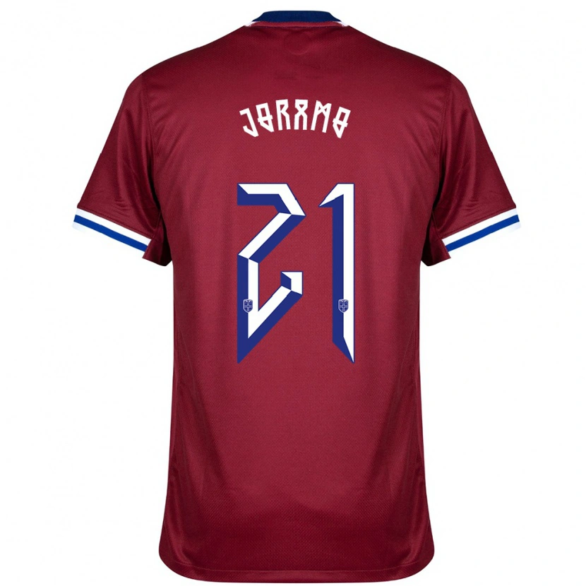 Danxen Hombre Camiseta Noruega Emilie Joramo #21 Rojo Azul Blanco 1ª Equipación 24-26 La Camisa