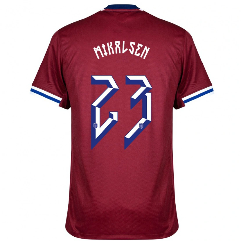 Danxen Hombre Camiseta Noruega Aurora Mikalsen #23 Rojo Azul Blanco 1ª Equipación 24-26 La Camisa