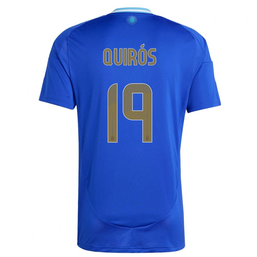 Danxen Hombre Camiseta Argentina Aarón Quirós #19 Azul 2ª Equipación 24-26 La Camisa