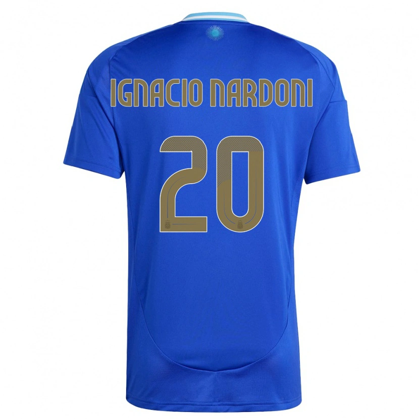 Danxen Hombre Camiseta Argentina Juan Ignacio Nardoni #20 Azul 2ª Equipación 24-26 La Camisa
