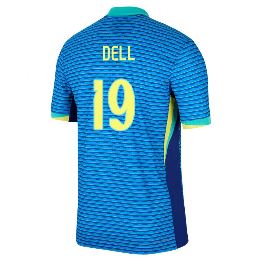 Danxen Hombre Camiseta Brasil Dell #19 Azul 2ª Equipación 24-26 La Camisa