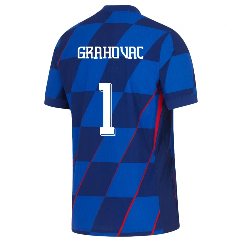 Danxen Hombre Camiseta Croacia Matej Grahovac #1 Azul 2ª Equipación 24-26 La Camisa