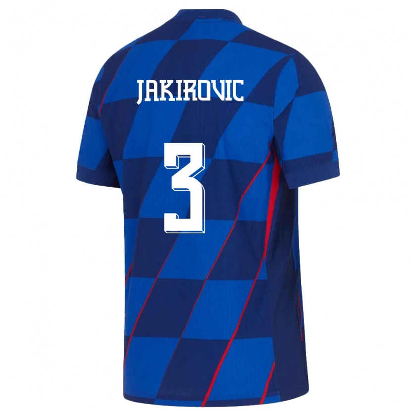Danxen Hombre Camiseta Croacia Leon Jakirovic #3 Azul 2ª Equipación 24-26 La Camisa