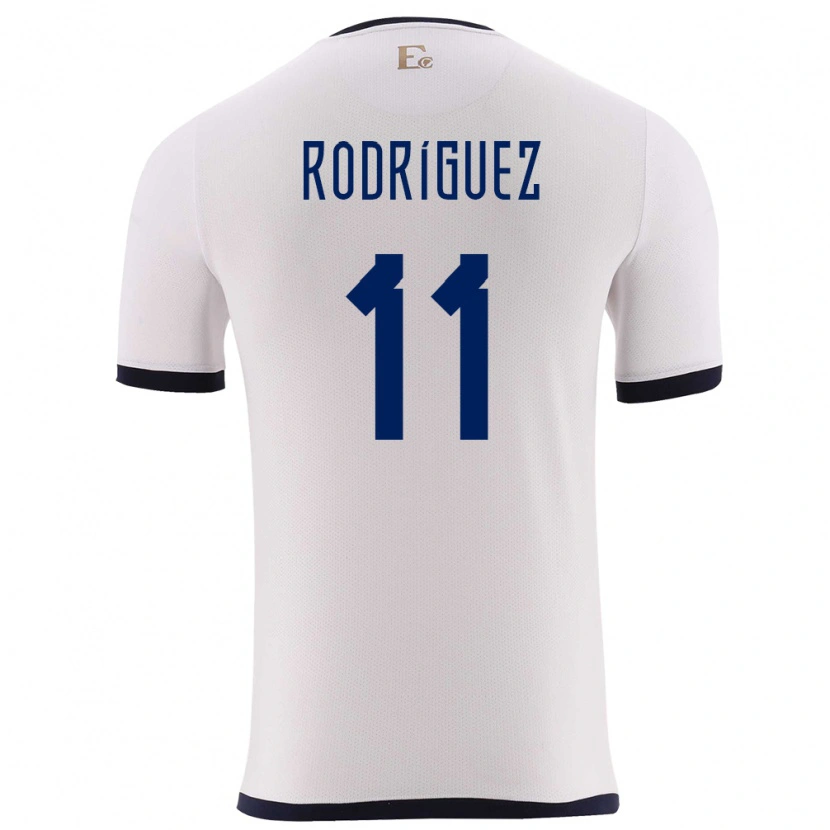 Danxen Hombre Camiseta Ecuador Kevin Rodríguez #11 Blanco 2ª Equipación 24-26 La Camisa