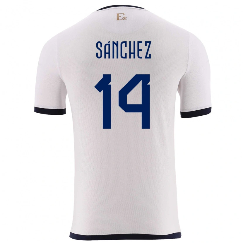 Danxen Hombre Camiseta Ecuador Isaac Sánchez #14 Blanco 2ª Equipación 24-26 La Camisa