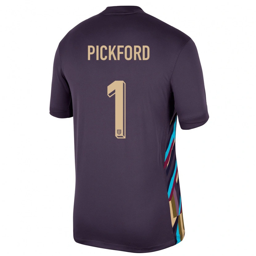 Danxen Hombre Camiseta Inglaterra Jordan Pickford #1 Pasa Oscura 2ª Equipación 24-26 La Camisa