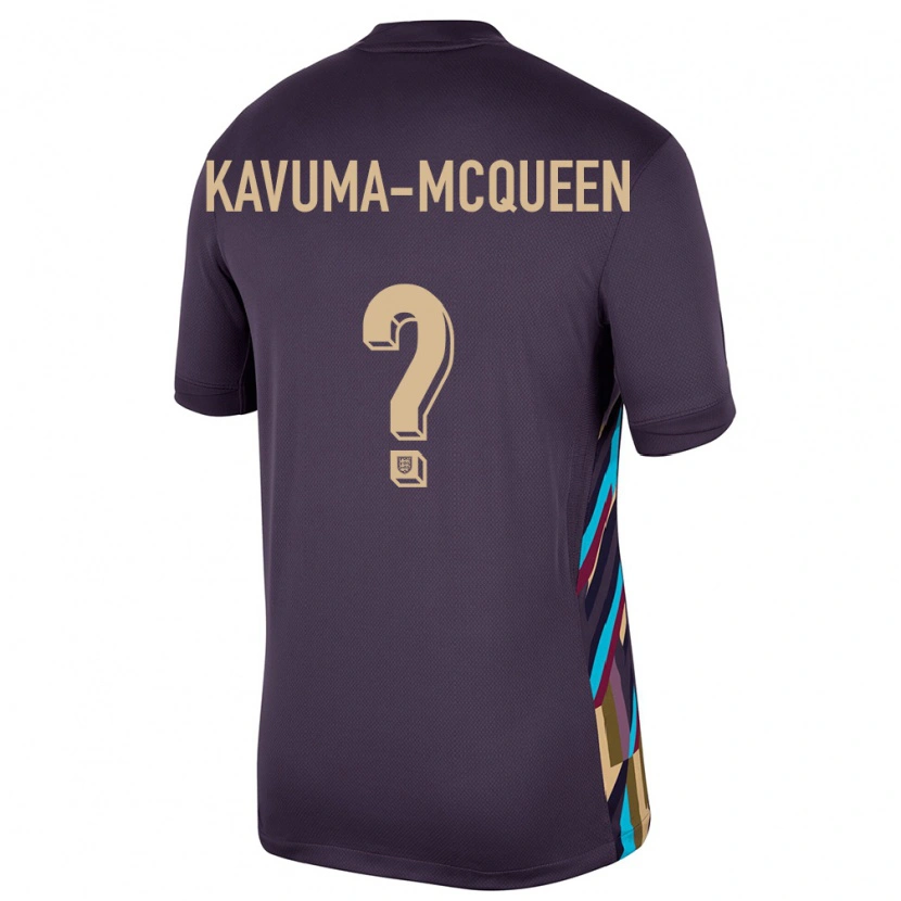 Danxen Hombre Camiseta Inglaterra Ryan Kavuma-Mcqueen #0 Pasa Oscura 2ª Equipación 24-26 La Camisa