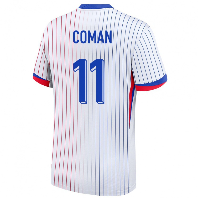 Danxen Hombre Camiseta Francia Kingsley Coman #11 Blanco 2ª Equipación 24-26 La Camisa