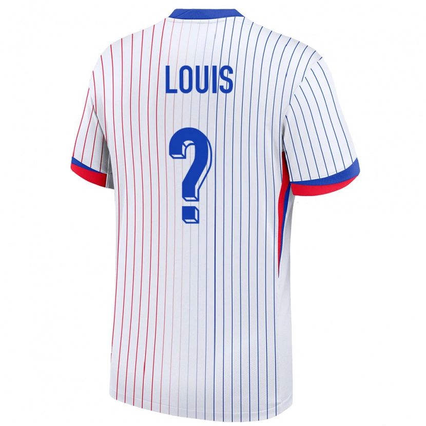 Danxen Hombre Camiseta Francia Coleen Louis #0 Blanco 2ª Equipación 24-26 La Camisa