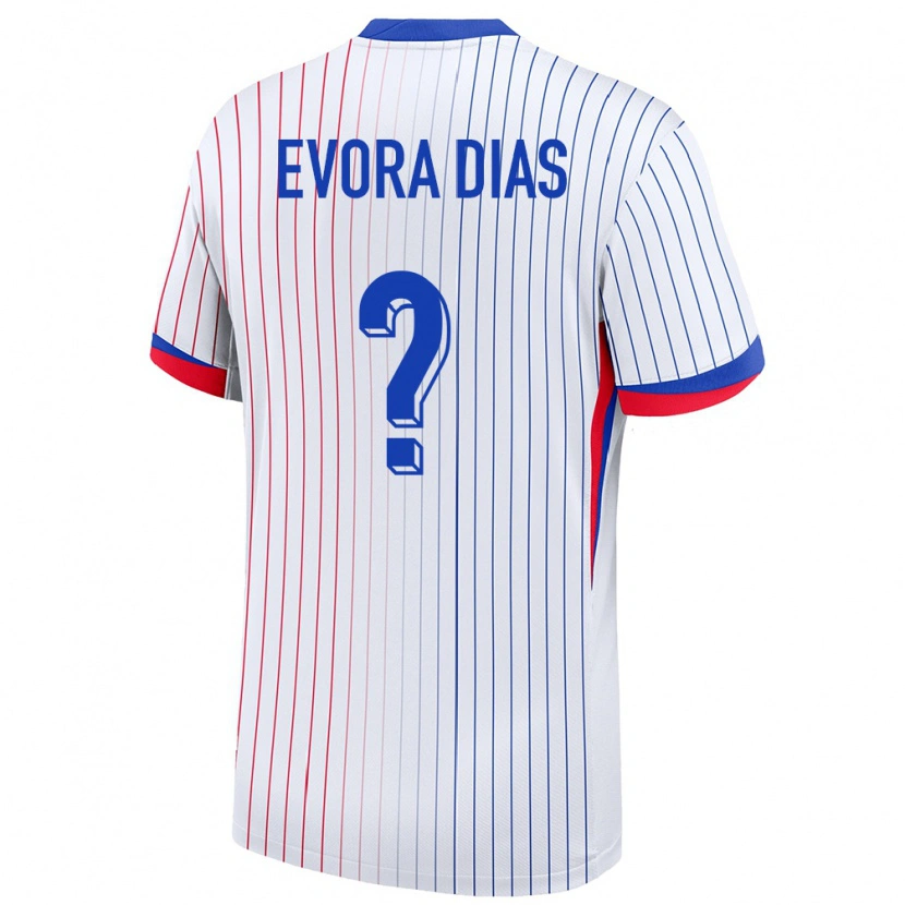Danxen Hombre Camiseta Francia Enzo Evora Dias #0 Blanco 2ª Equipación 24-26 La Camisa