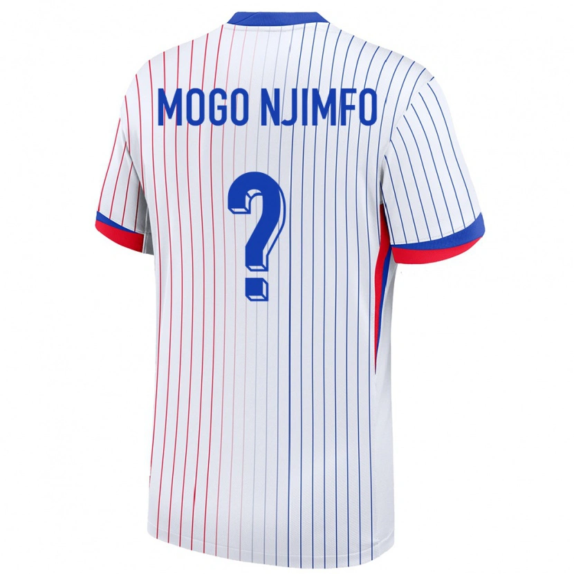 Danxen Hombre Camiseta Francia Arthur Mogo Njimfo #0 Blanco 2ª Equipación 24-26 La Camisa